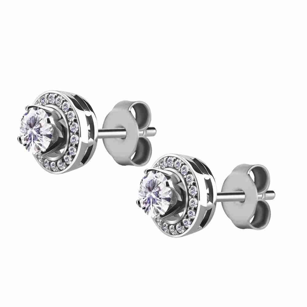 Örhänge - bubbla kristallörhänge 6 mm - kirurgiskt stål