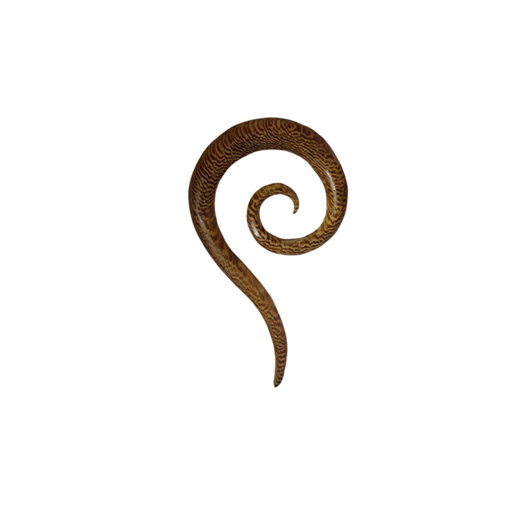 Töjsmycke  i trä - spiralformad - 6mm