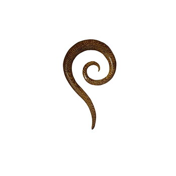 Töjsmycke  i trä - spiralformad - 6mm
