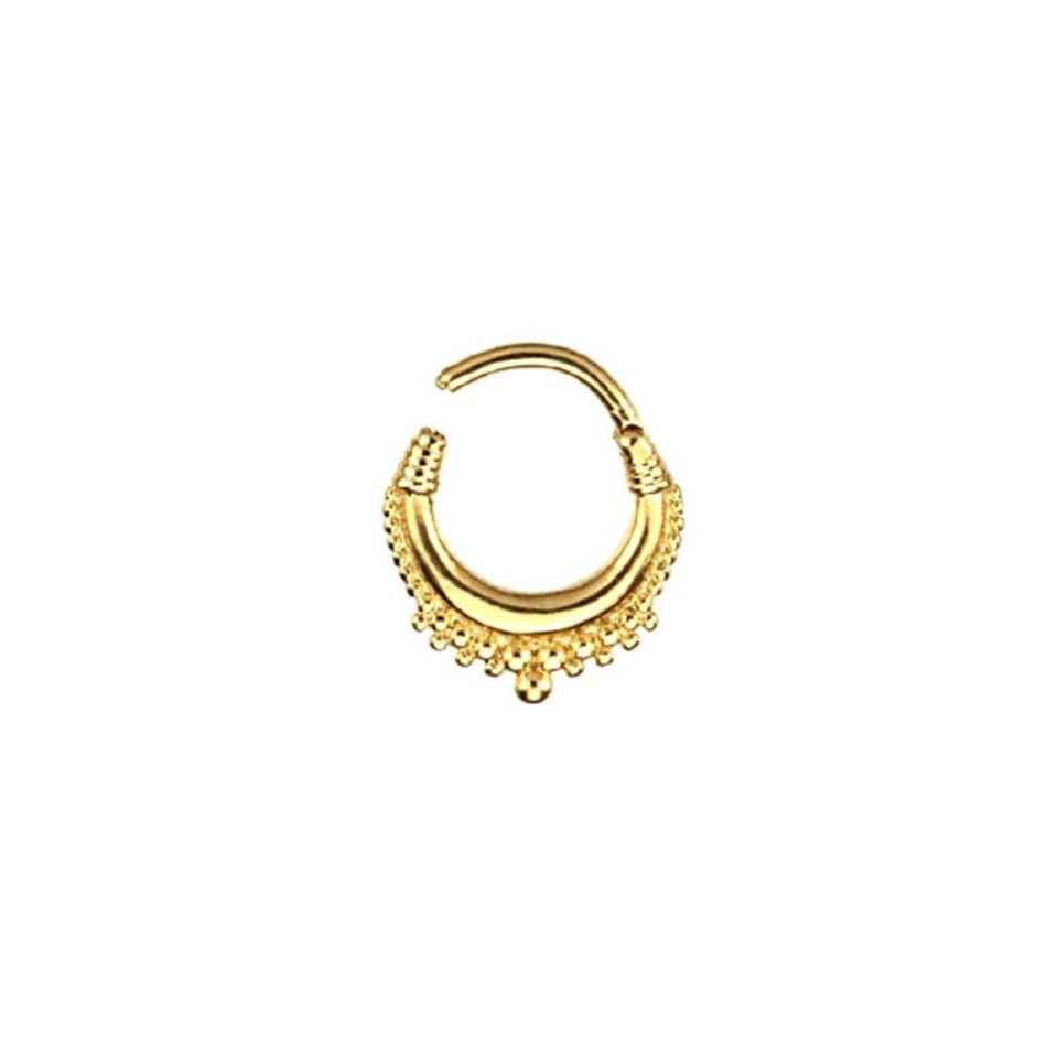 Septum hinged Clicker - vackert mönster - guld PVD - 2