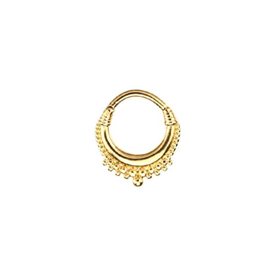 Septum hinged Clicker - vackert mönster - guld PVD