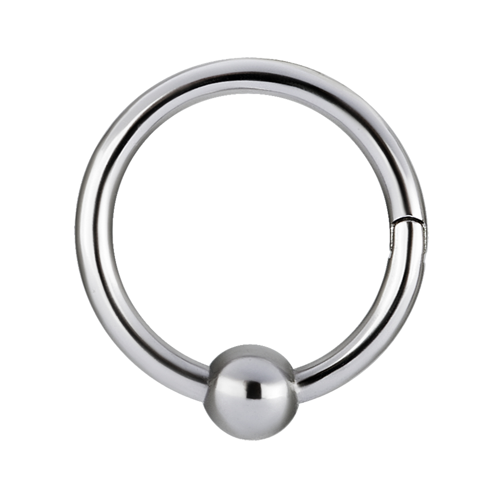 Clicker - öppningsbar piercingring med kula - stål -3 mm kula