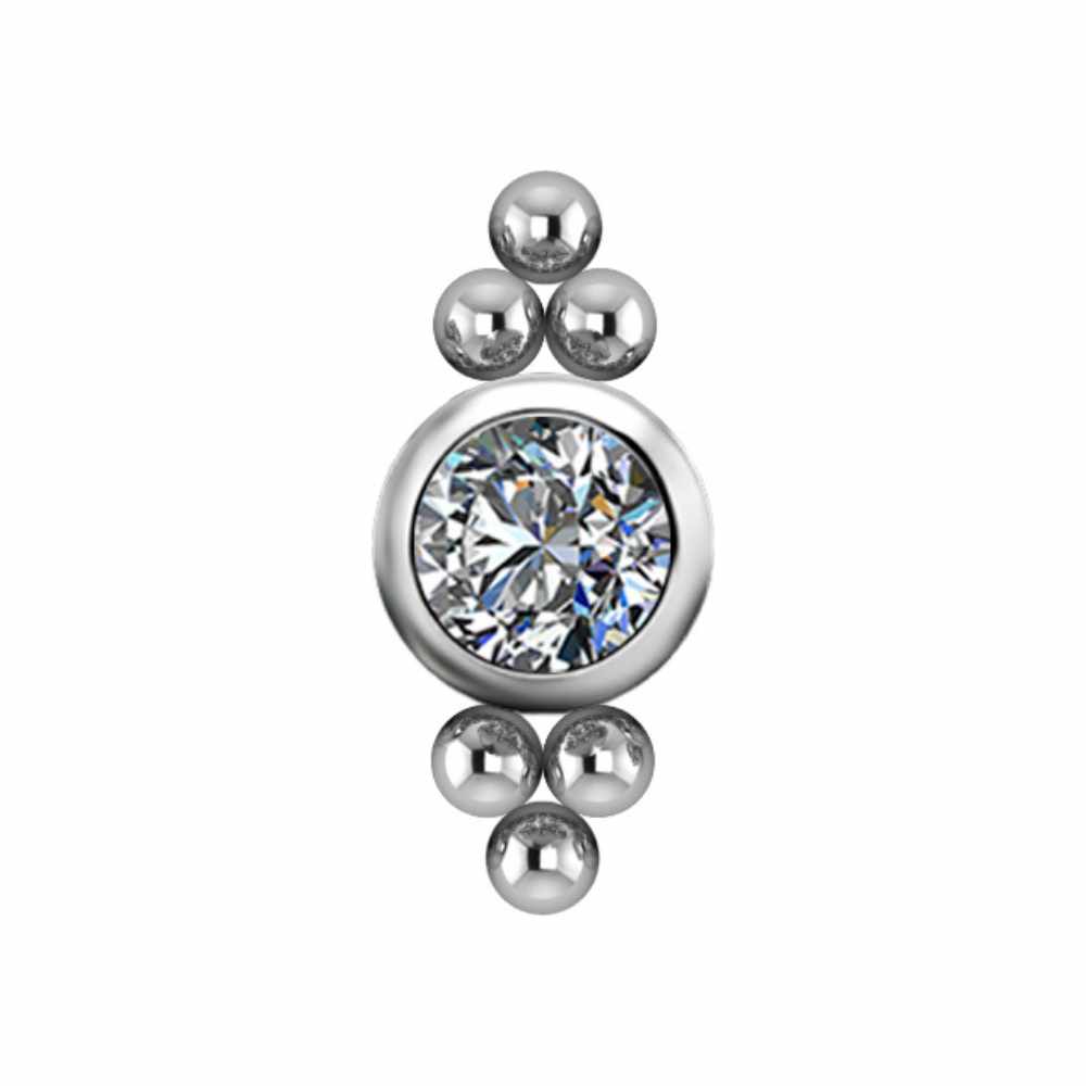 Topp till invändigt gängad labret kristall 4 mm - titan