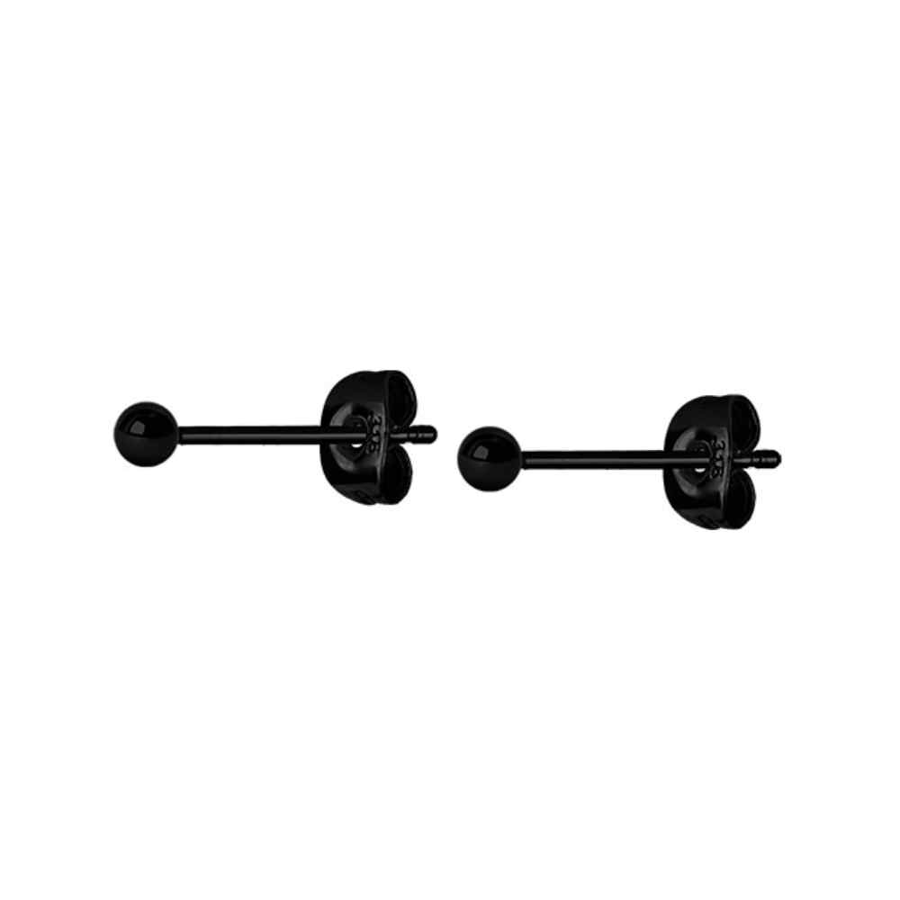 Örhänge - 3 mm kula - kirurgiskt stål - svart PVD