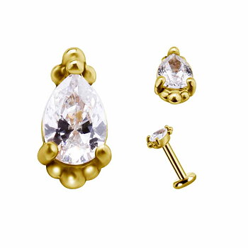 Topp droppformad kristall - 18K guld