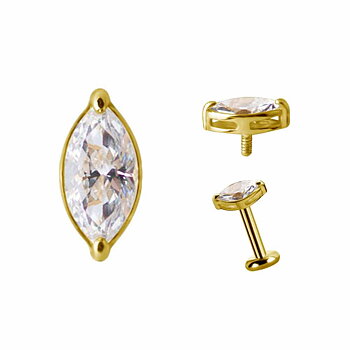 Topp oval kristall - 18K guld