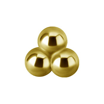 Topp  till invändigt gängad labret - trinity - 18K guld