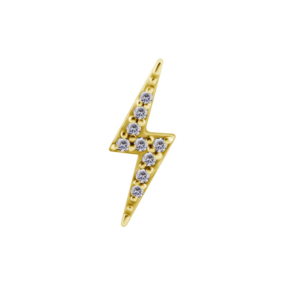 Topp till invändigt gängad labret - 12 mm blixt - vänster - 18K guld PVD