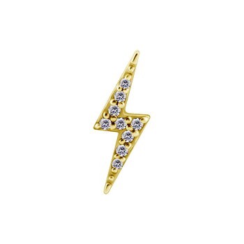 Topp till invändigt gängad labret - 12 mm blixt - vänster - 18K guld PVD