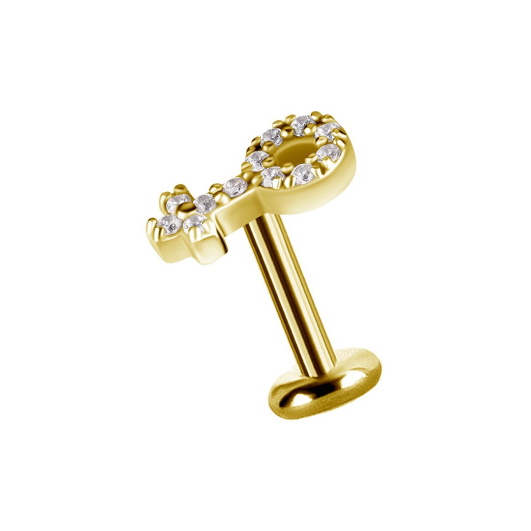 Topp till invändigt gängad labret - kvinnosymbol - 18K guld PVD - 2