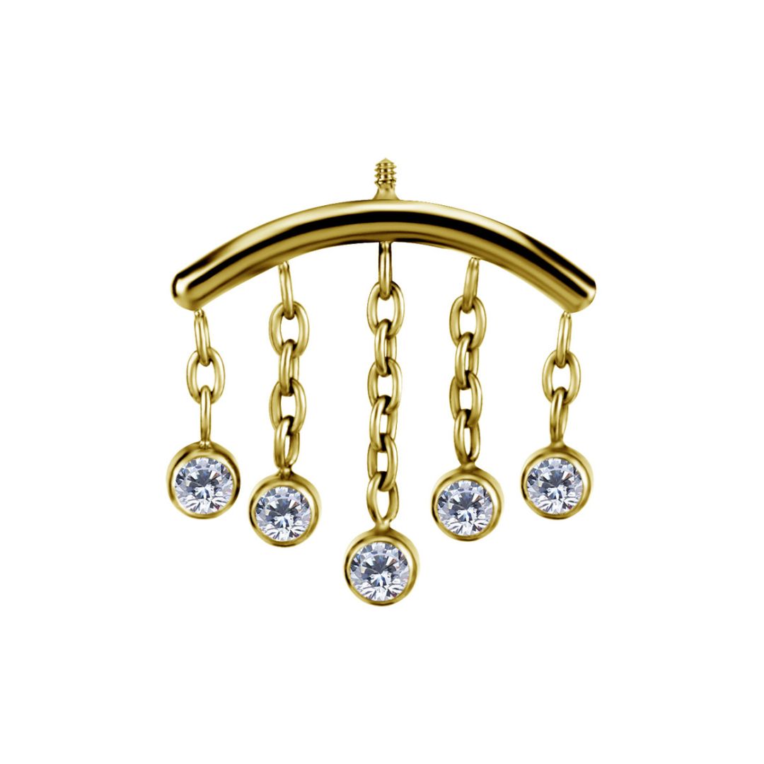 Topp till invändigt gängad labret hidden helix -titan guld PVD