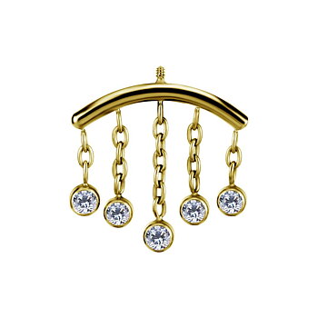 Topp till invändigt gängad labret hidden helix -titan guld PVD