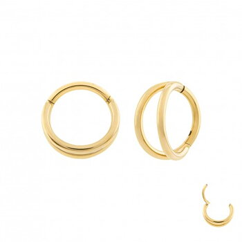 Dubbelradig clicker  - 18K guld PVD