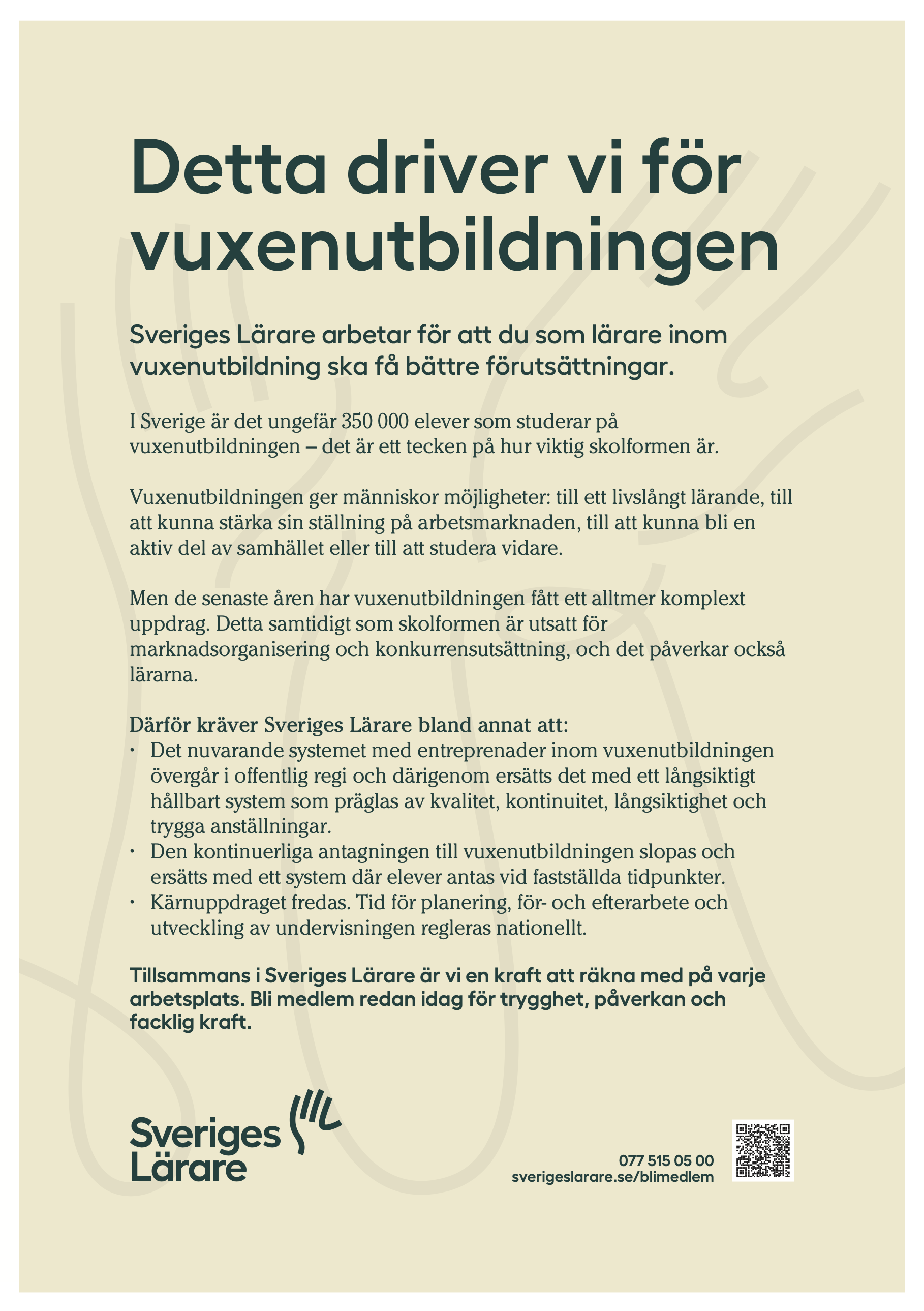 Detta driver vi för vuxenutbildningen - affisch A4 