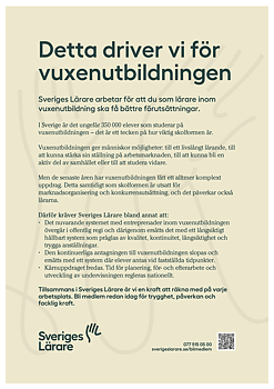 Detta driver vi för vuxenutbildningen - affisch A4 