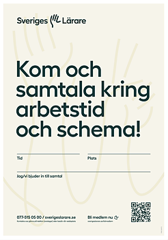 Kom och samtala kring arbetstid och schema! - ifyllbar affisch A4 - pdf