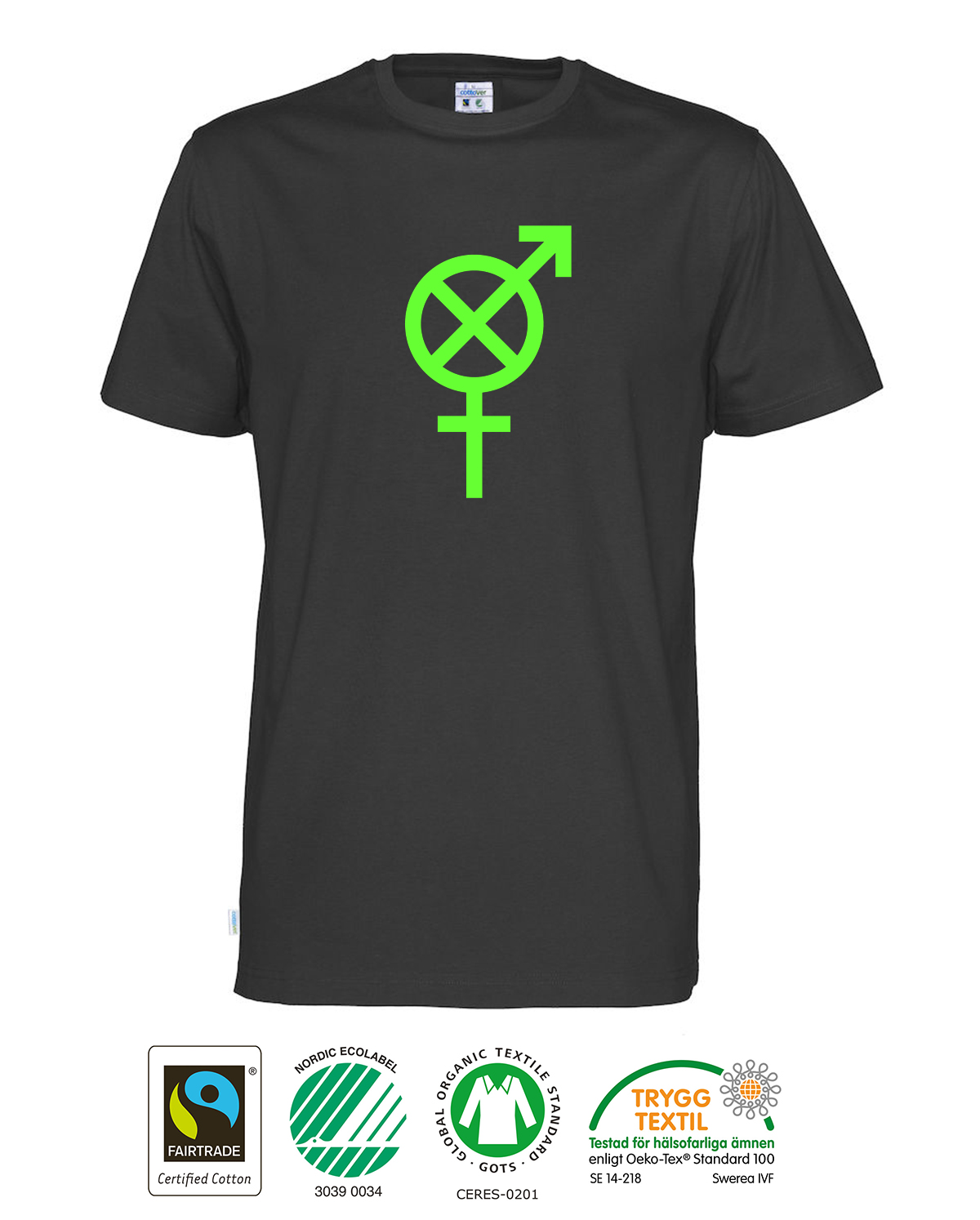 T-Shirt Upplyst CottoVer - Herr - Svart