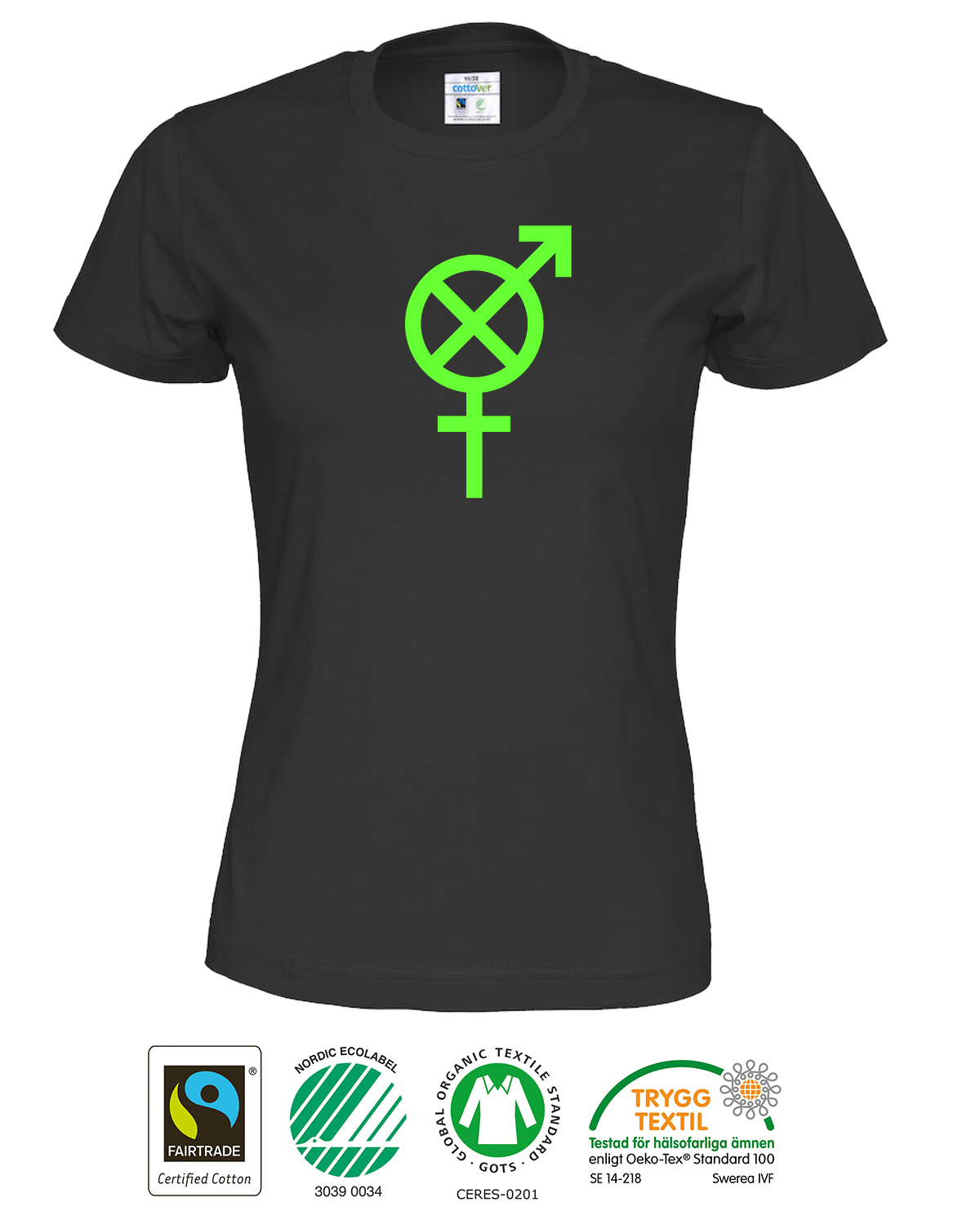 T-Shirt Upplyst CottoVer - Dam - Svart