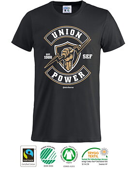 T-Shirt Union Power CottoVer - Herr - Svart