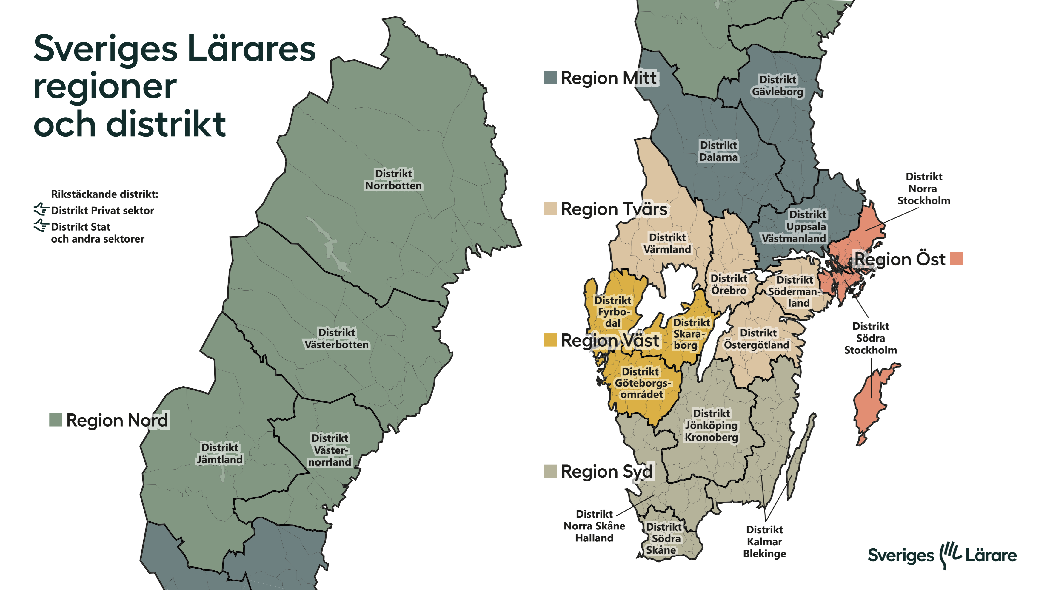 Karta - Regioner Och Distrikt - Liggande - Powerpoint - Sveriges ...