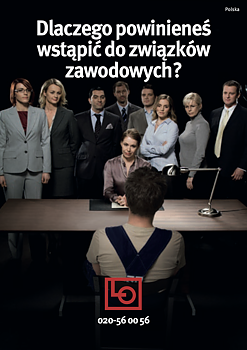 Folder A6 - Varför ska du vara med i facket? Polska