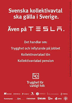 Flyer A5 - Enkelsidig - Kollektivavtal Tesla