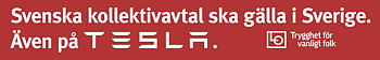 Klisterdekal 60x10 cm - Kollektivavtal Tesla