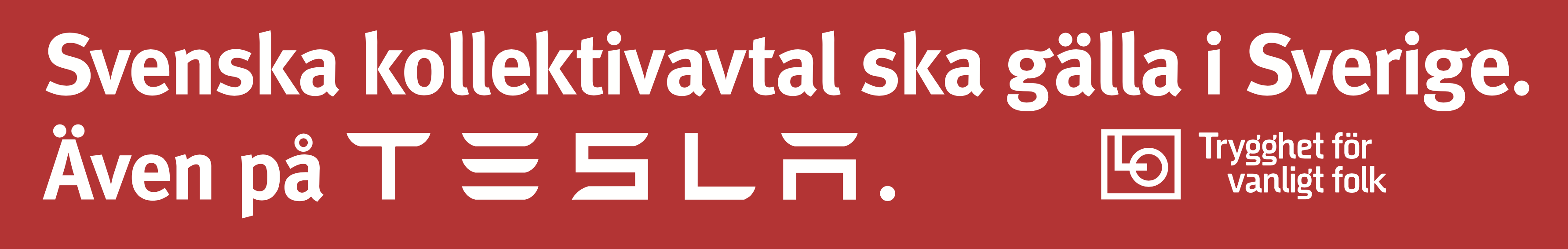 Klisterdekal 60x10 cm - Kollektivavtal Tesla
