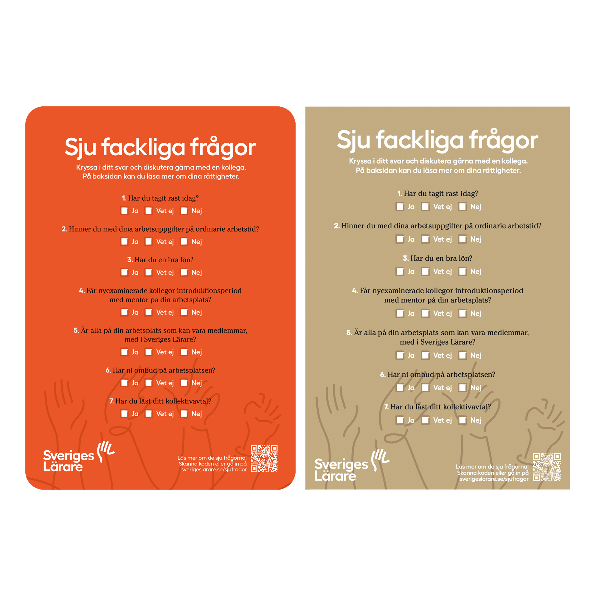 Sju fackliga frågor – samtalskort A5