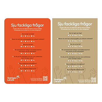 Sju fackliga frågor – samtalskort A5