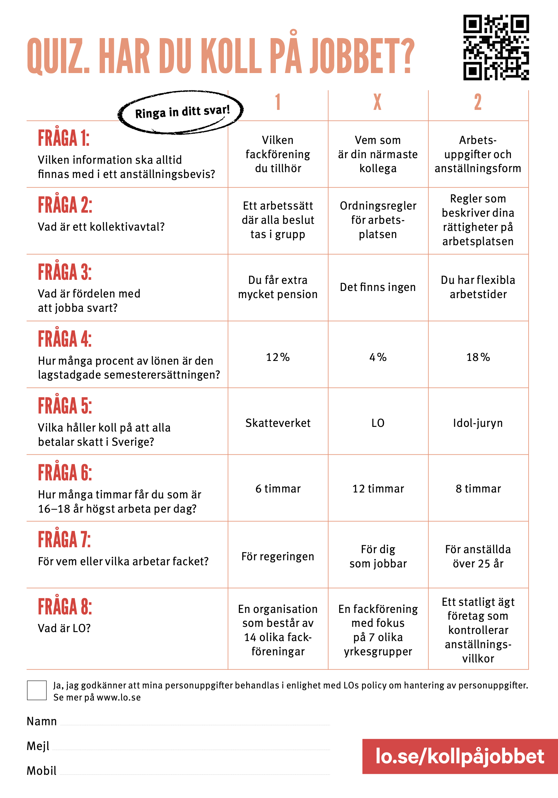 Quiz A5 - Har du koll på jobbet?