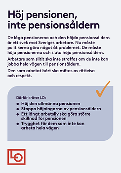 Flyer A5 - Höj pensionen, inte pensionsåldern