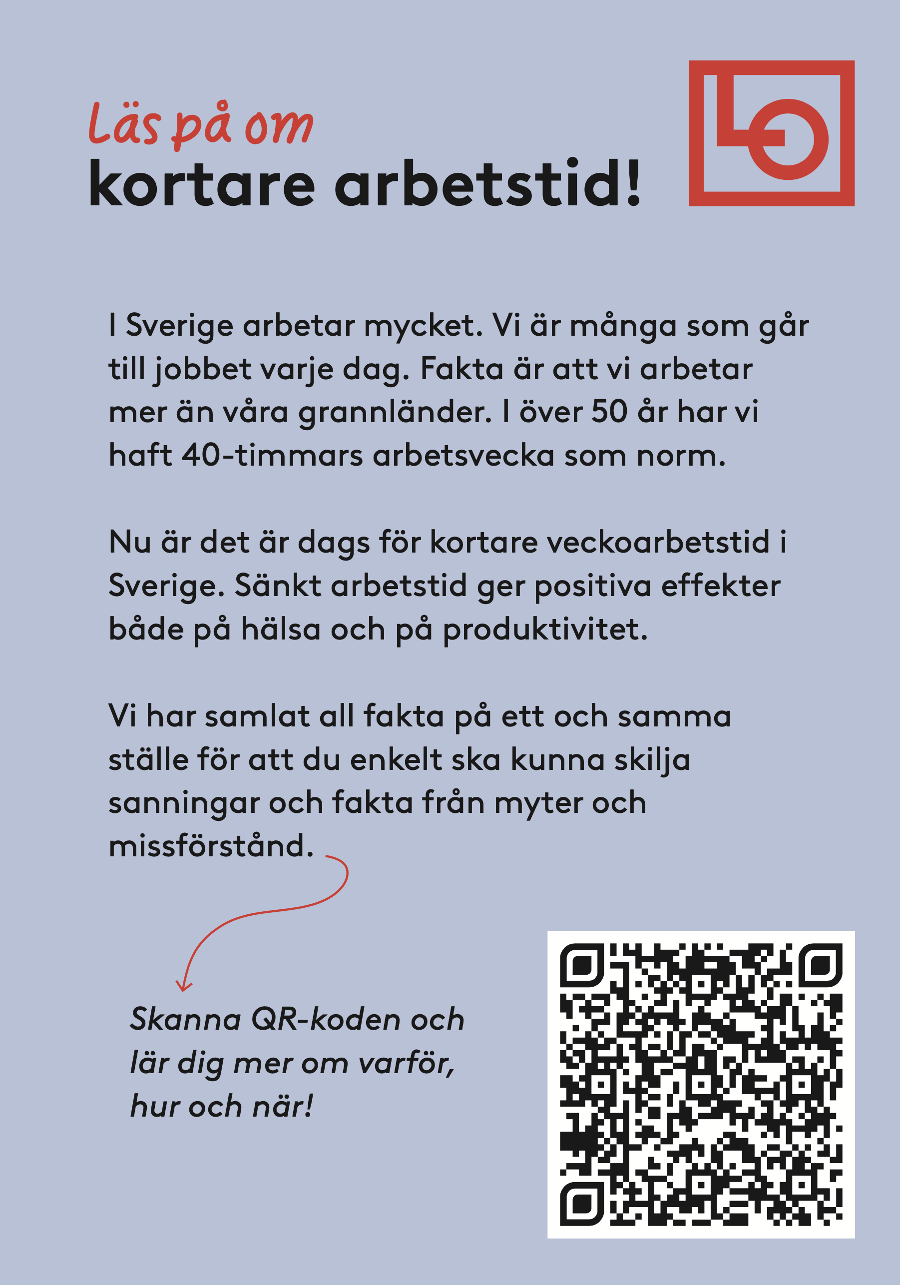 Flyer A5 - Läs på om kortare arbetstid