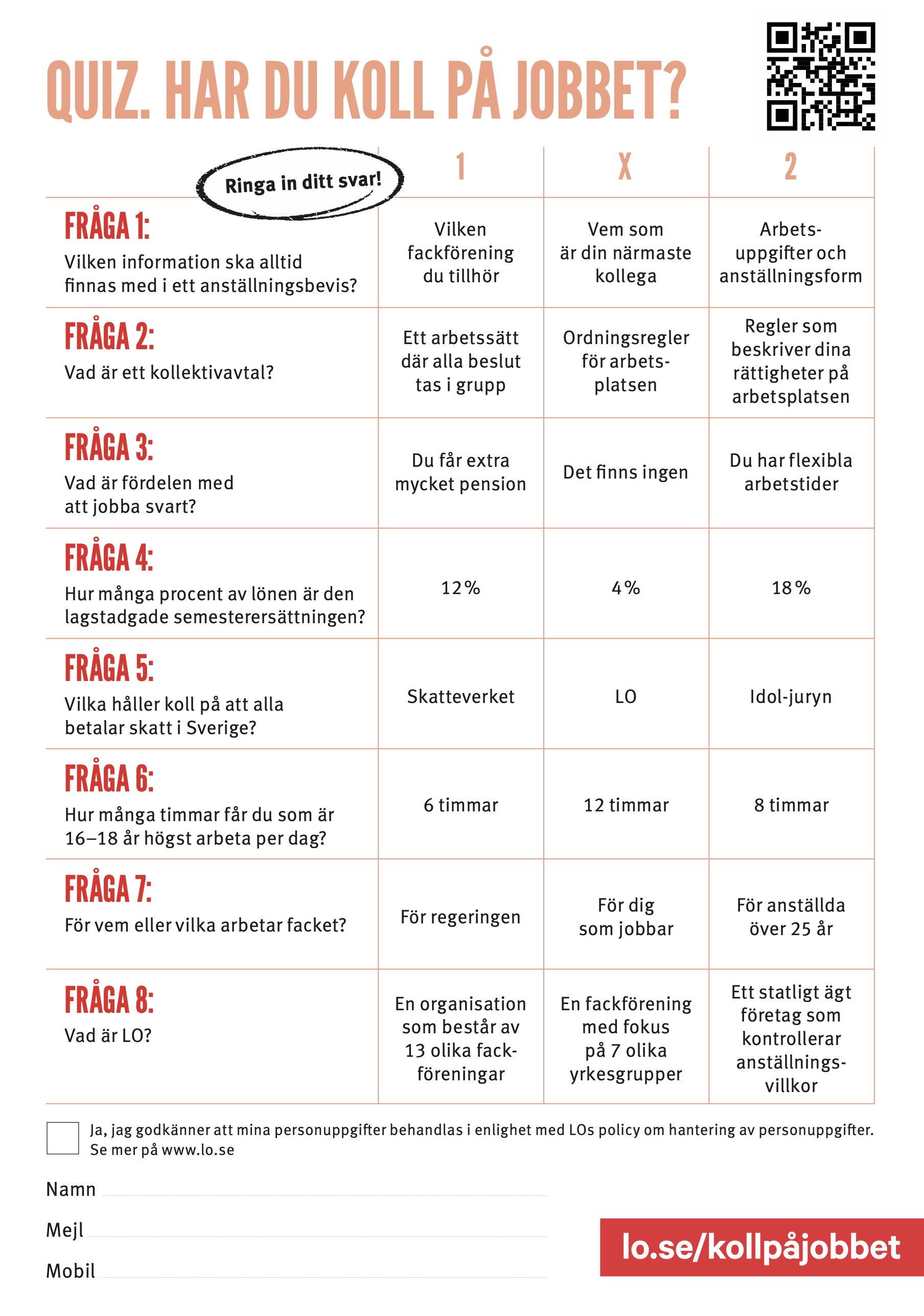 Quiz A5 - Har du koll på jobbet?