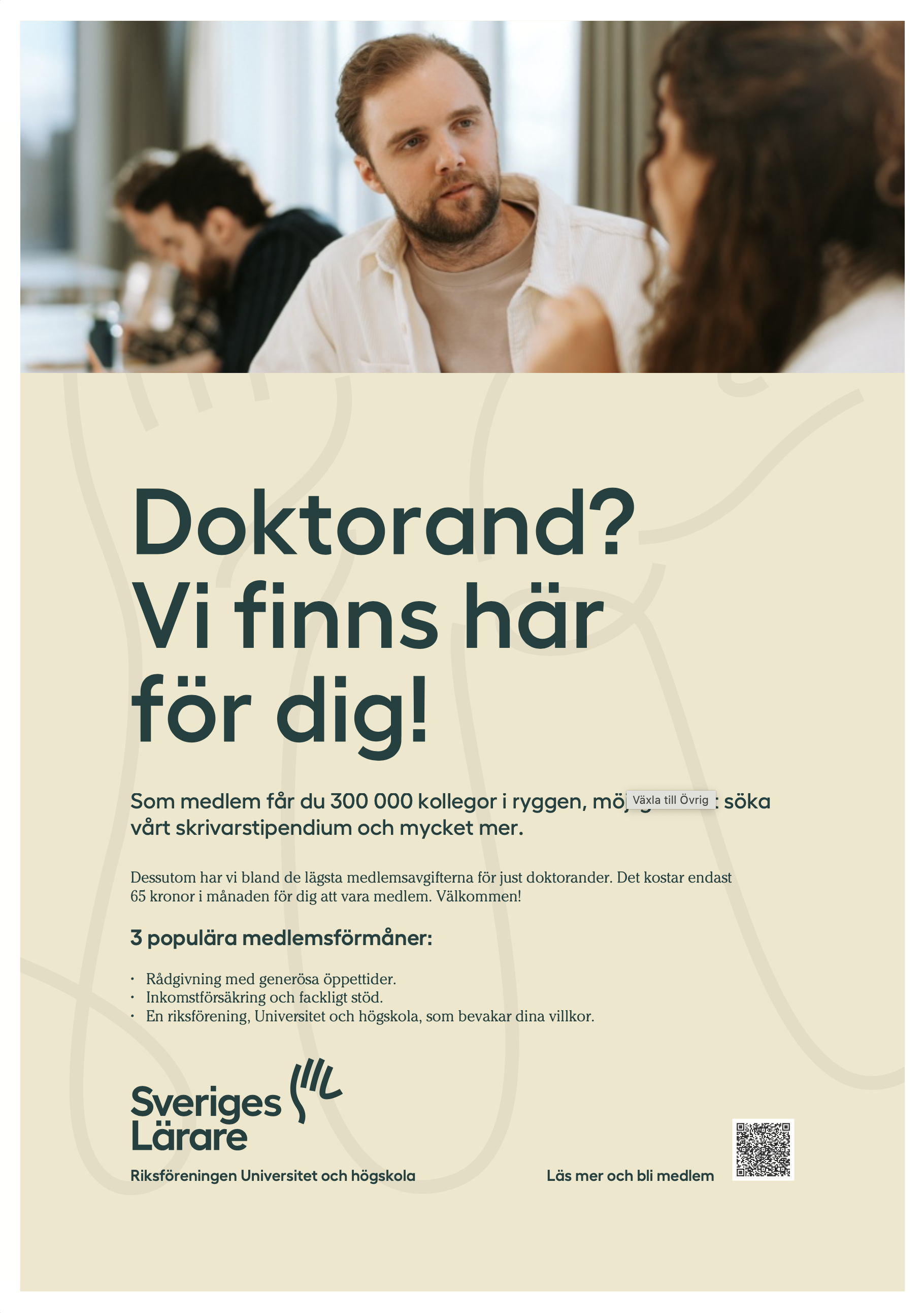Doktorand? - Vi finns här för dig! affisch A4
