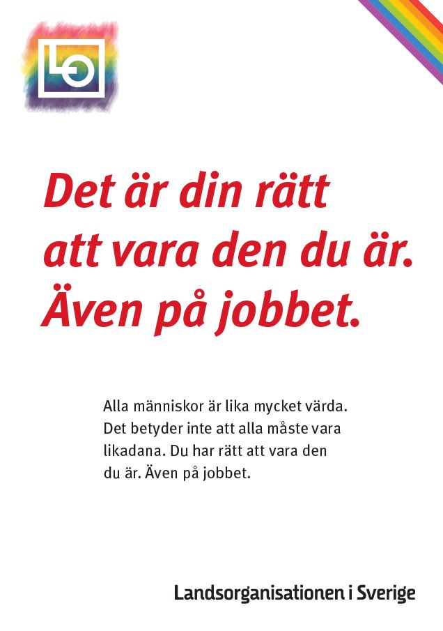 Flyer A5 - LO Pride - Det är din rätt att vara den du är