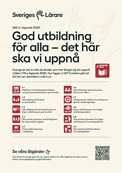 Mål 4 i Agenda 2030 - affisch A4 - pdf