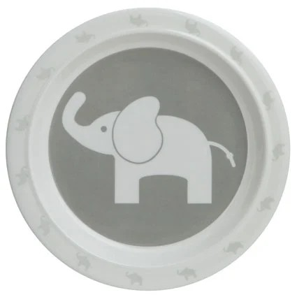 Rätt Start Flat Tallrik med Halkskydd - Elefant