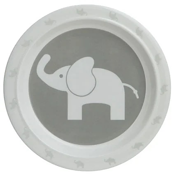 Rätt Start Flat Tallrik med Halkskydd - Elefant