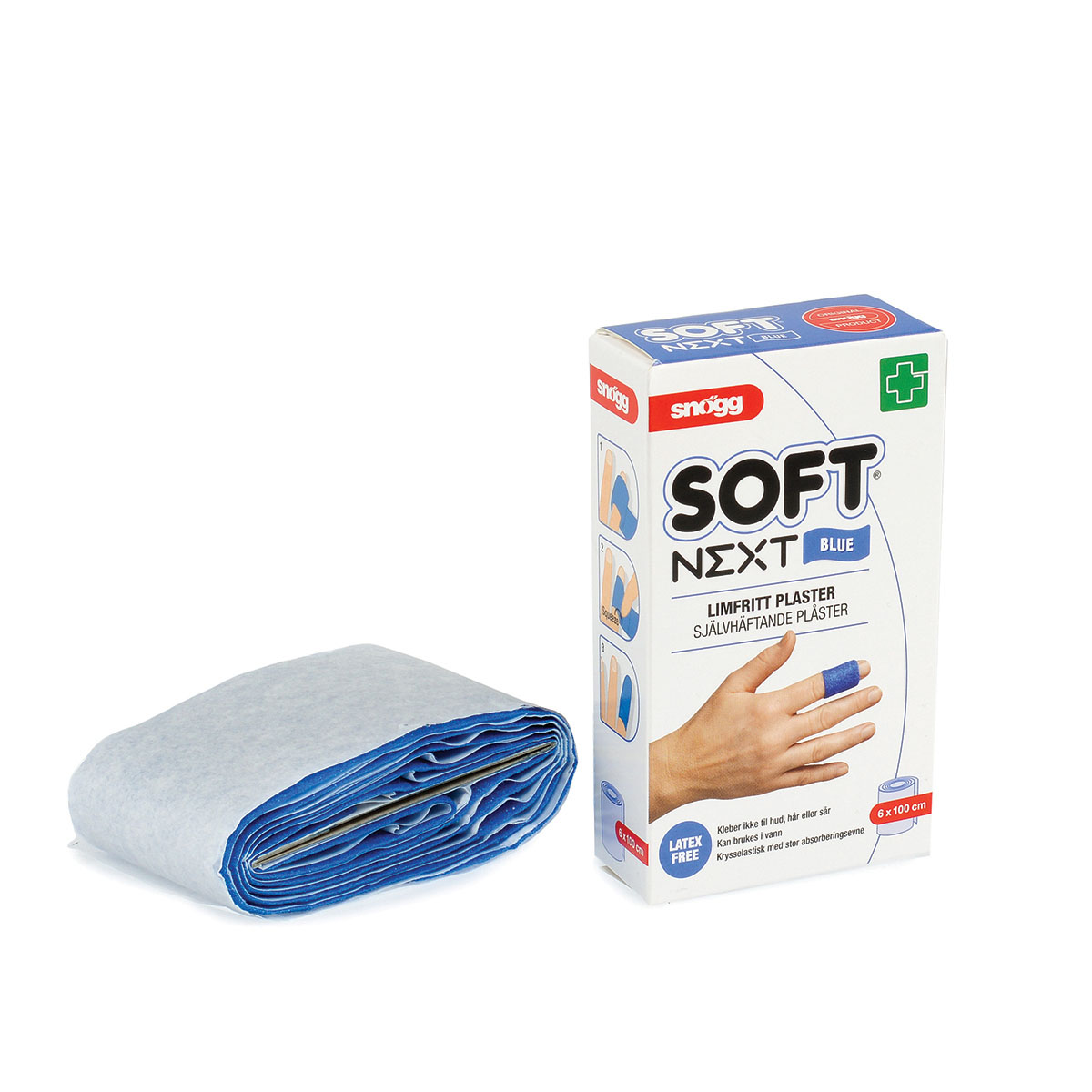 Soft NEXT 6cm x 1m, blå Limfritt plaster, 11,6 x 7 x 3cm, Vekt 29g - 2