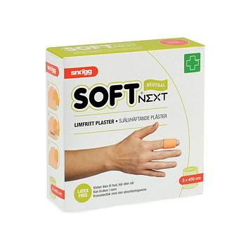 Soft NEXT 3 cm x 4,5 m Limfritt plaster, 11,5 x 11,7 x 3,5cm, Vekt 39g