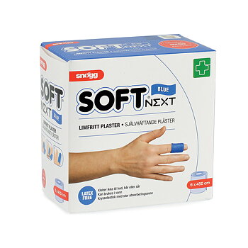Soft NEXT 6cm x 4,5m, blå Limfritt plaster, 11,5 x 11,7 x 6,5cm, Vekt 60g