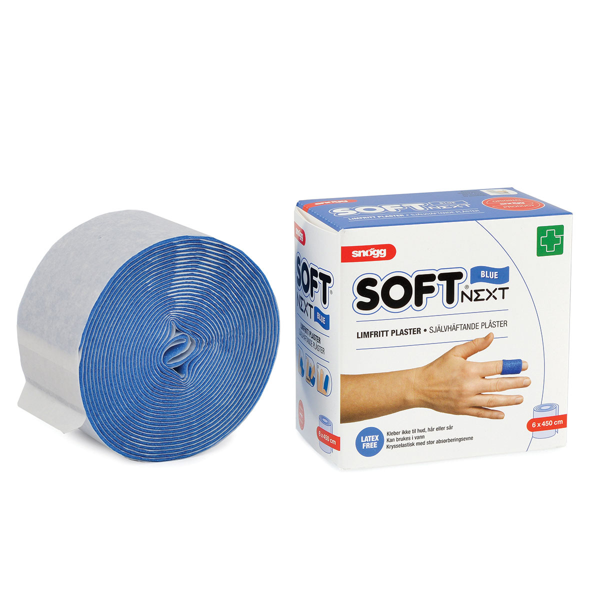 Soft NEXT 6cm x 4,5m, blå Limfritt plaster, 11,5 x 11,7 x 6,5cm, Vekt 60g - 2