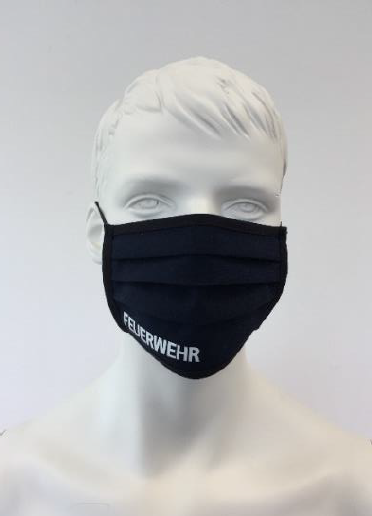 Maske, vaskbar med PTFE - Membran. Med tekst trykk fra vår leverandør av brannbekledning TEXPORT