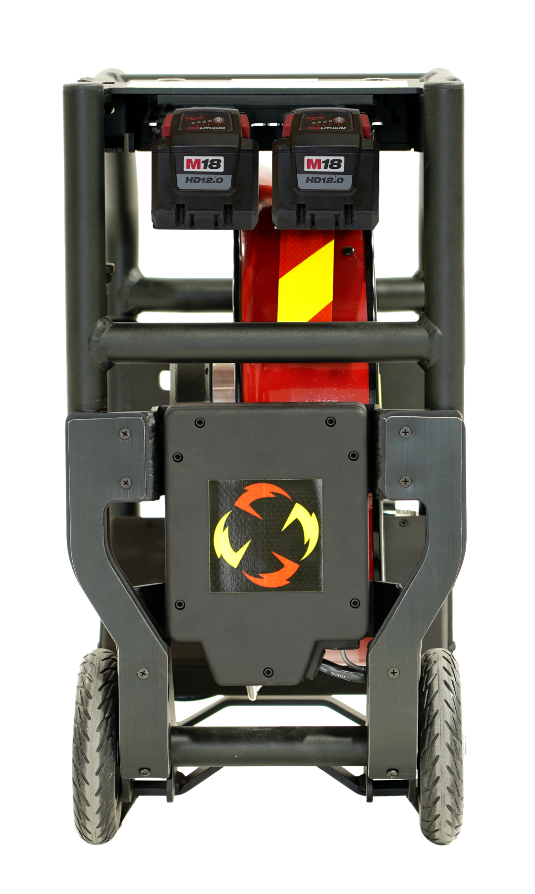 Batteridrevet Vifte - NYHET! Nå med STIHL batterier. SuperVac  V16-BT-SP-WH, Nytt ramme design, med hjul og transporthåndtak. Driftet med 2 stk. AP300S / AP 500S STIHL batterier eller 230 VAC. En meget Støysvak vifte, ca. 75 db ved maks belastning, Maks driftstid ved full ytelse 27 - 35 min. Ytelse 19900 cmh "AMCA 240-22 Certified" - 7