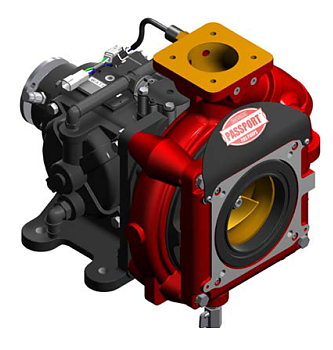 Pumpe, Waterous Passport, PTO driftet vannpumpe i Bronse med kapasitet opptil 3000 l/min @ 10 bar. Iht EN 1028
