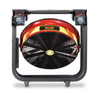 Batteridrevet Vifte, SuperVac  V16-BL-SP, Lukket ramme design. Driftet med 18V Milwaukee batterier eller 230 VAC. En meget Støysvak vifte, ca. 75 db ved maks belastning, Maks driftstid ved full ytelse 50 min. Ytelse 15,514 cmh "AMCA 240 Certified" - 6