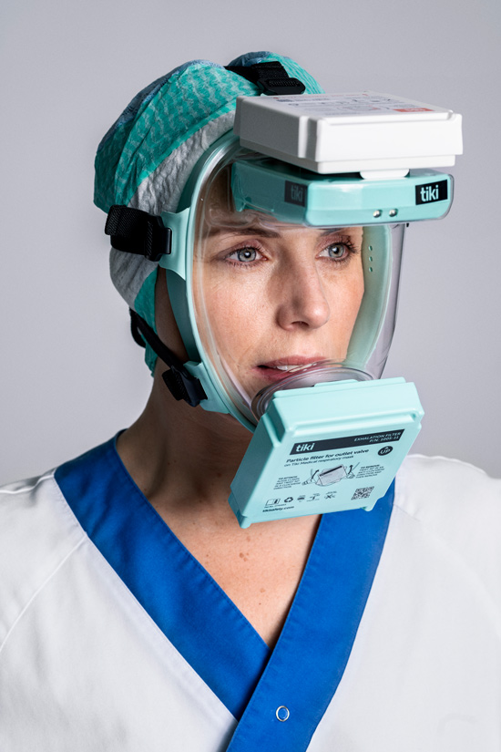 TIKI MEDICAL Åndedrettsvern, NYHET! En enkel overtrykksmaske med 2 x P3 filter. Filtrerer både innånding og utånding