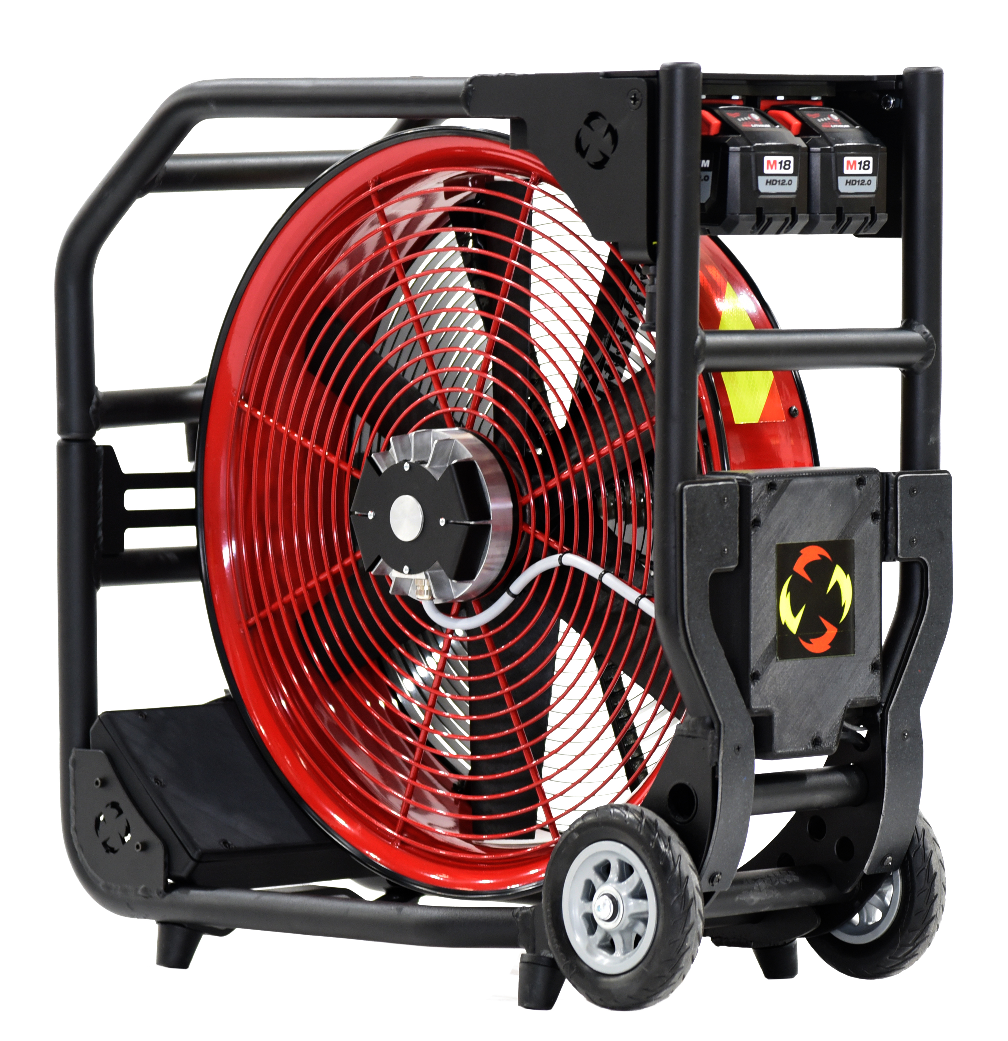 Batteridrevet Vifte, SuperVac  V20-BW, Maks ytelse 19.539 cmh og ca. 70 db. Driftet med 28 V / 5Ah Milwaukee batterier eller 230 VAC. Samme batterier som TNT Rescue og Weber Rescue bruker på sine frigjøringsverktøy. Nå også med 230 V drift som standard. - 7