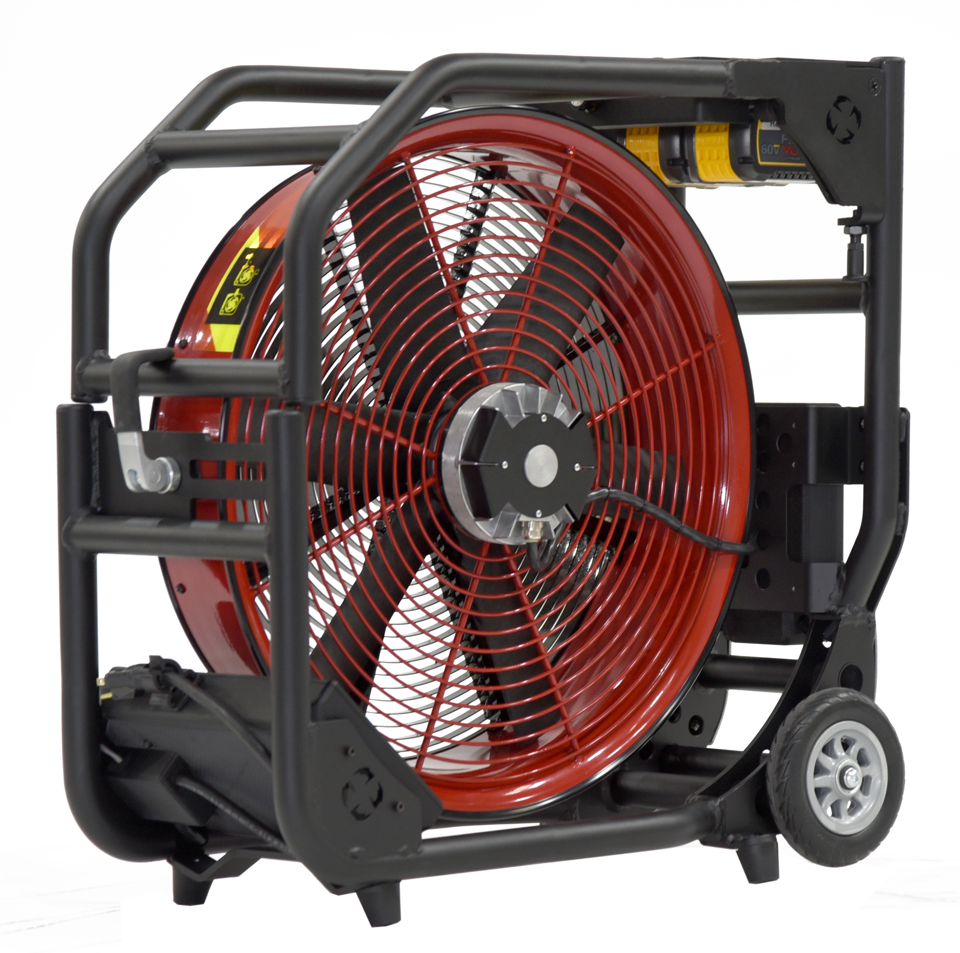 Batteridrevet Vifte, Super Vac V20-BD, Driftet med 2 x 20V DeWALT batterier eller 230 VAC. En meget Støysvak vifte, ca. 74 db ved maks belastning. Maks driftstid ved full ytelse 40 min. Ytelse 22,087 cmh "AMCA 240 Certified, Pending" - 8